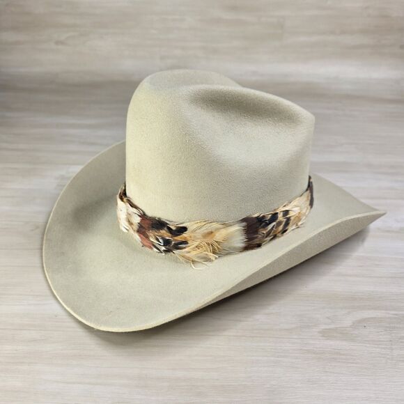 Lariat Western 5X 5 XXXXX Beaver Quality Cowboy Hat Feather Band Size 7 1/4 - Picture 1 of 12